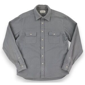 Taylor Stitch Yosemite Shirt Mens 44 Gray Organic Flannel Cotton Long Sleeve